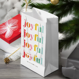 Petit Sac Cadeau Fun Multicolor "Joyeux" Fêtes Personnalisées