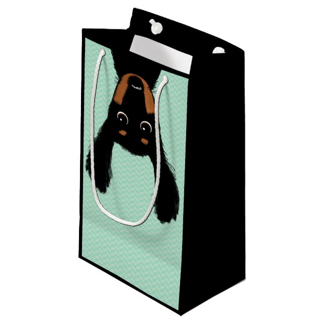 Petit Sac Cadeau Funny Long Haired Dachshund Chiot (Devant Angle)