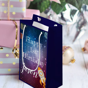 Petit Sac Cadeau Galaxy Space Baby Name 1st Birthday Party Favorise