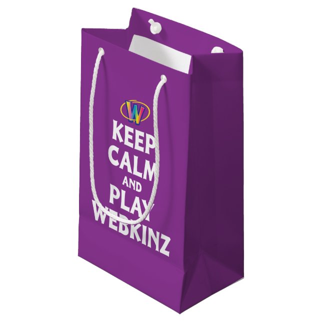 Petit Sac Cadeau Gardez le calme et le jeu Webkinz (Devant Angle)