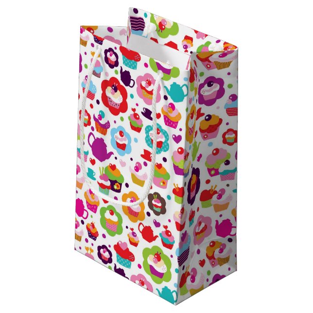 Petit Sac Cadeau Gâteau de tasse et pot mignons de thé (Dos Angle)