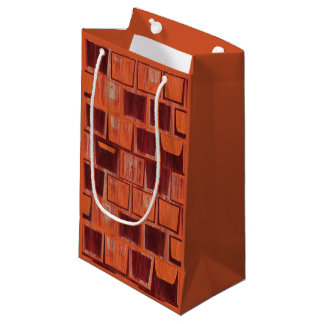 Petit Sac Cadeau Géométrique rouge et orange