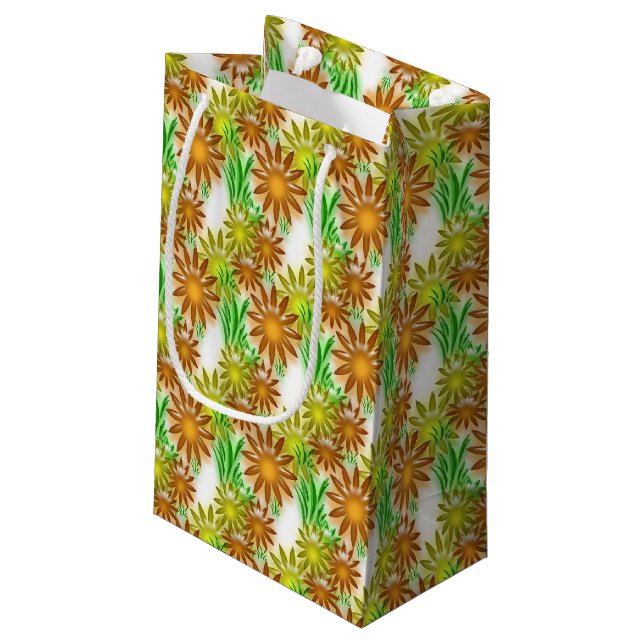 Petit Sac Cadeau Gift Bag - 3D Neon Flowers (Dos Angle)
