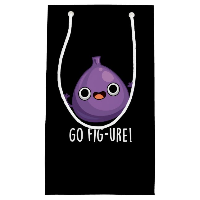 Petit Sac Cadeau Go Fig ure Funny Fig Fruit Pun Dark BG (Devant)