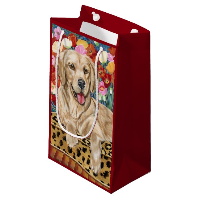 Petit Sac Cadeau Golden Boy Retriever (Devant Angle)