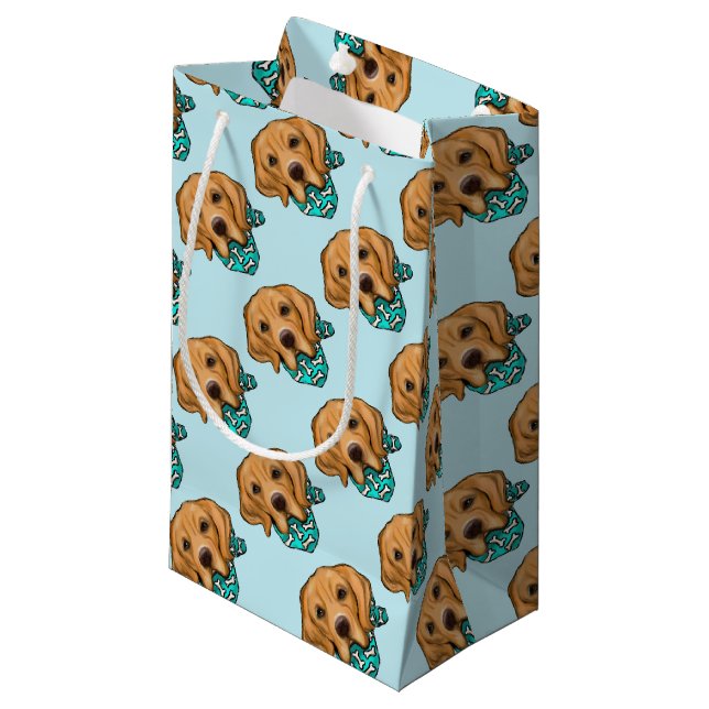 Petit Sac Cadeau Golden Retriever (Devant Angle)