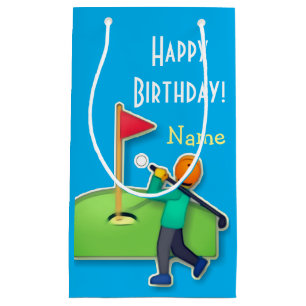 Petit Sac Cadeau Golf Emoji Joyeux Bleu clair d'anniversaire