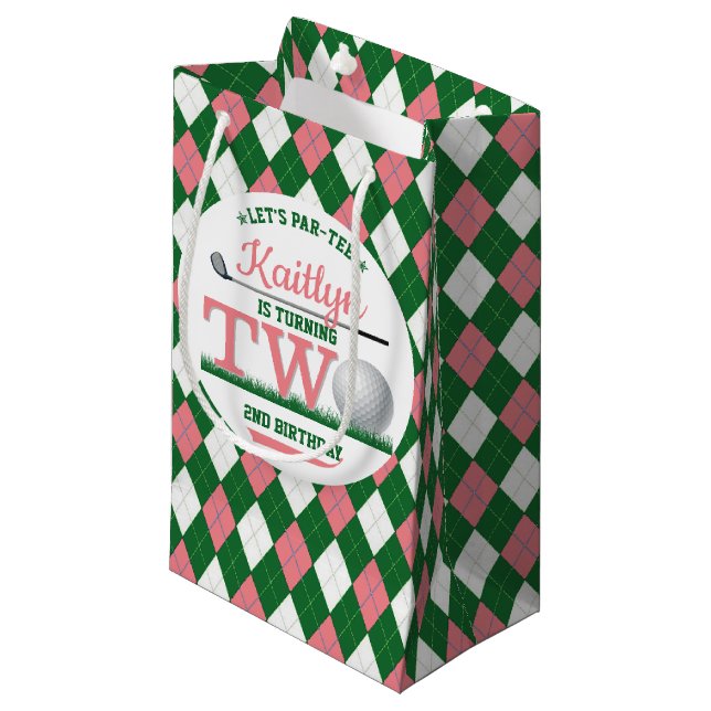 Petit Sac Cadeau Golf PAR-TEE 2e anniversaire (Devant Angle)