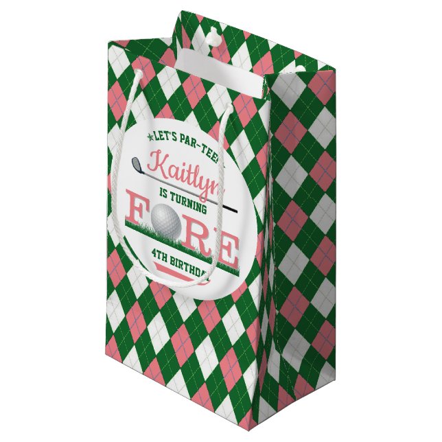 Petit Sac Cadeau Golf PAR-TEE 4e anniversaire (Devant Angle)