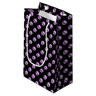 Petit Sac Cadeau Gote Goth Crânes roses