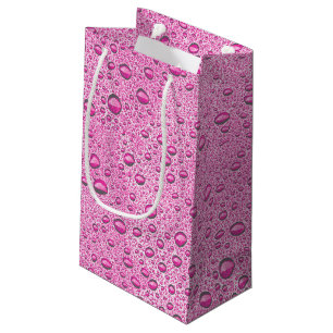 Petit Sac Cadeau gouttelettes d'eau roses chaudes