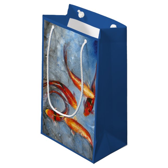 Petit Sac Cadeau Gracieux Koi I (Devant Angle)