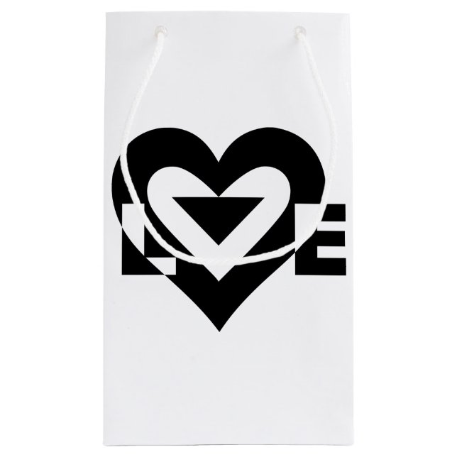Petit Sac Cadeau Graphique d'amour cool, noir (Dos)
