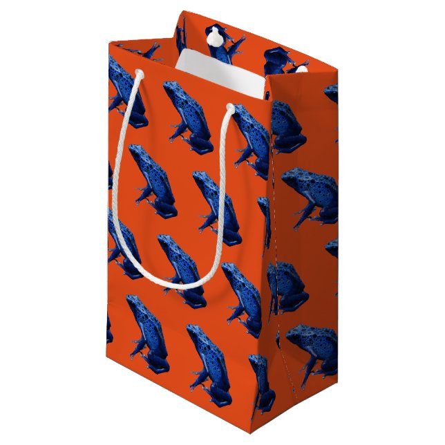 Petit Sac Cadeau Grenouille à tarte à poison bleu (Devant Angle)