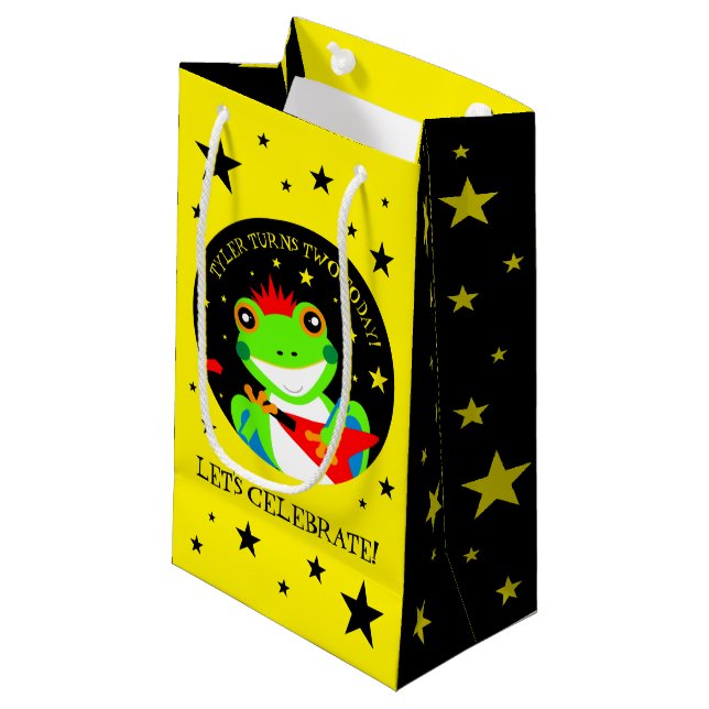 Petit Sac Cadeau Grenouille d'arbre d'anniversaire de Rockin avec g (Devant Angle)