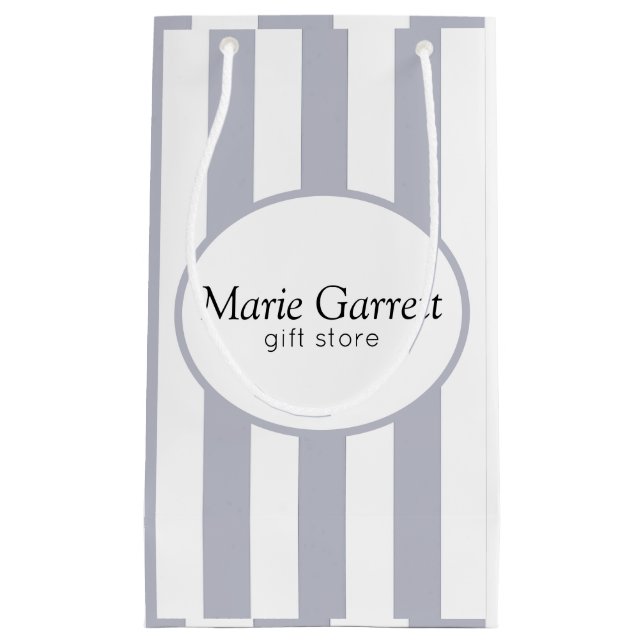 Petit Sac Cadeau Gris Classique Gris Gris Personnalisé (Devant)