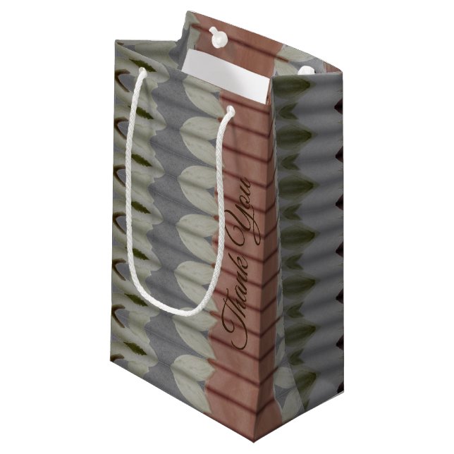 Petit Sac Cadeau Gris Et Brown (Devant Angle)