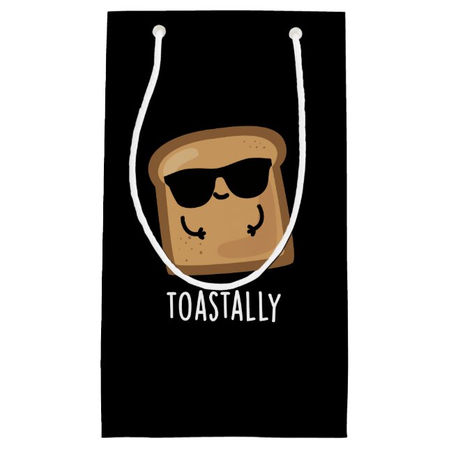 Petit Sac Cadeau Gros toast Funny Pain Pun Dark BG (Devant)