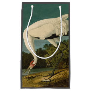 Petit Sac Cadeau Grue blanche Audubon Peinture d'oiseaux