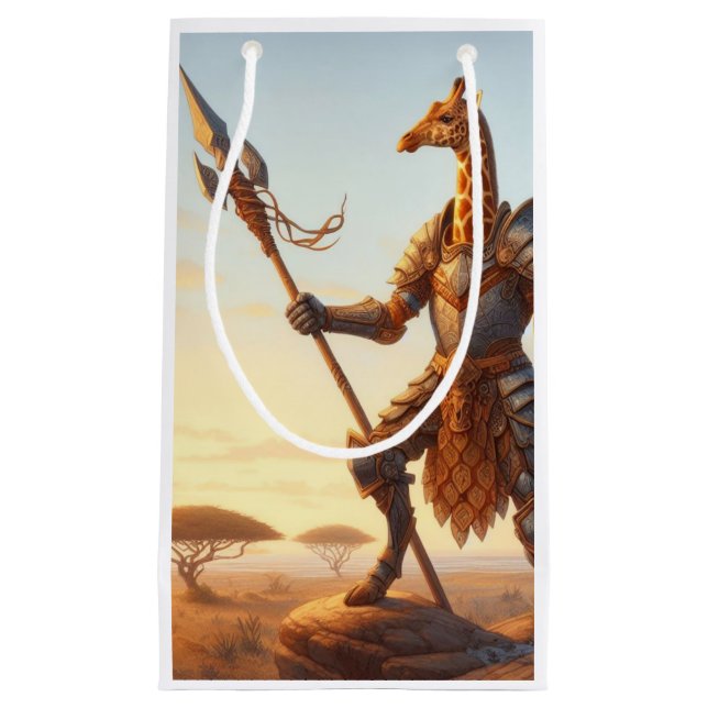 Petit Sac Cadeau Guerrier de girafe (Devant)