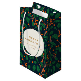 Petit Sac Cadeau Guirlande de Noël botanique personnalisée pour les