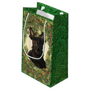 Petit Sac Cadeau Guirlande de Terrier d'écossais