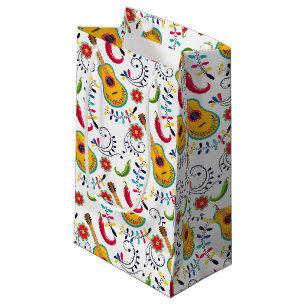 Petit Sac Cadeau Guitares Motifs d'art populaire mexicain