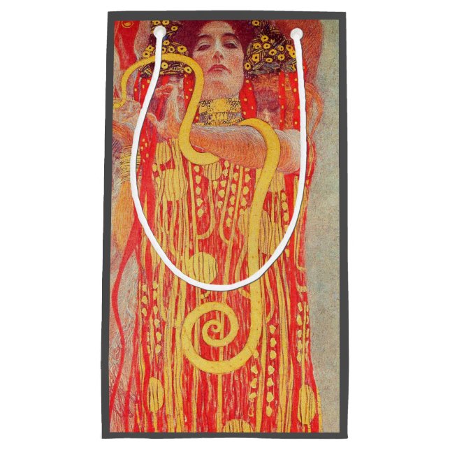 Petit Sac Cadeau Gustav Klimt Red Woman Gold Snake Peinture (Devant)