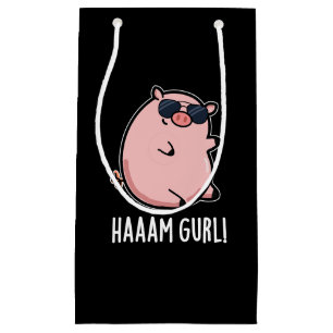 Petit Sac Cadeau Haaam Gurl Funny Pig Pun Dark BG