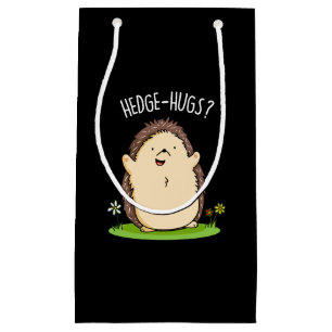 Petit Sac Cadeau Haies de couverture Funny Hedge Hog Pun Dark BG