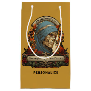 Petit Sac Cadeau Halloween Mummy Skeleton Drôle Citation Personnali