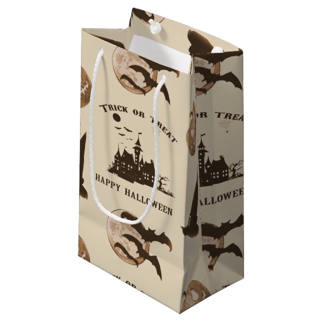 Petit Sac Cadeau Halloween vintage (Devant Angle)