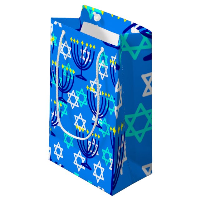 Petit Sac Cadeau Hanoukka Menorahs (Devant Angle)