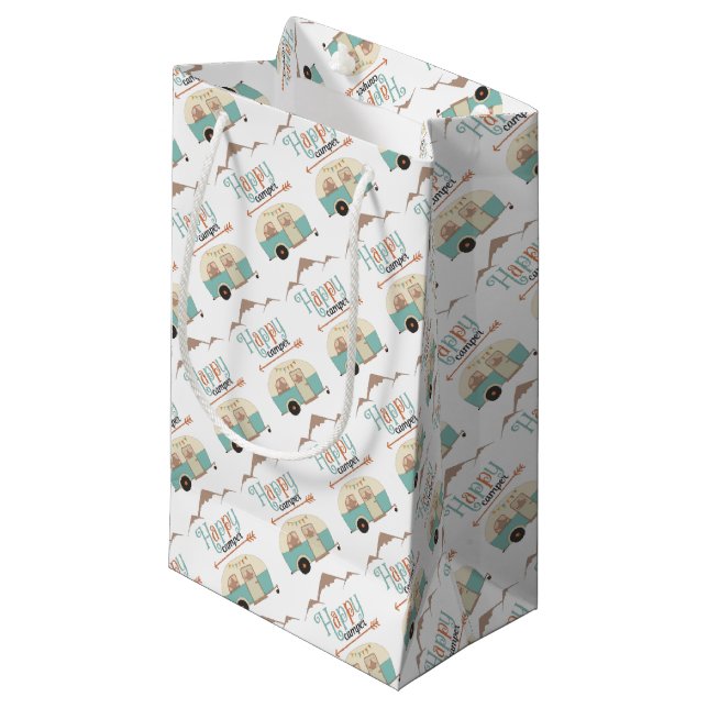 Petit Sac Cadeau HAPPER CAMPER mignon Retro RV (Devant Angle)