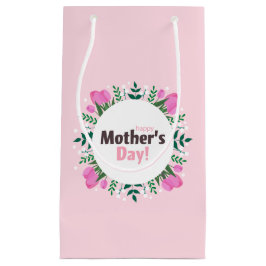 Petit Sac Cadeau Happy Mother's Day  Pink Tulips