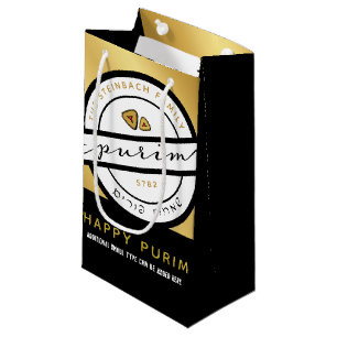 Petit Sac Cadeau HAPPY PURIM Script Personnalisé Mishloach Manos