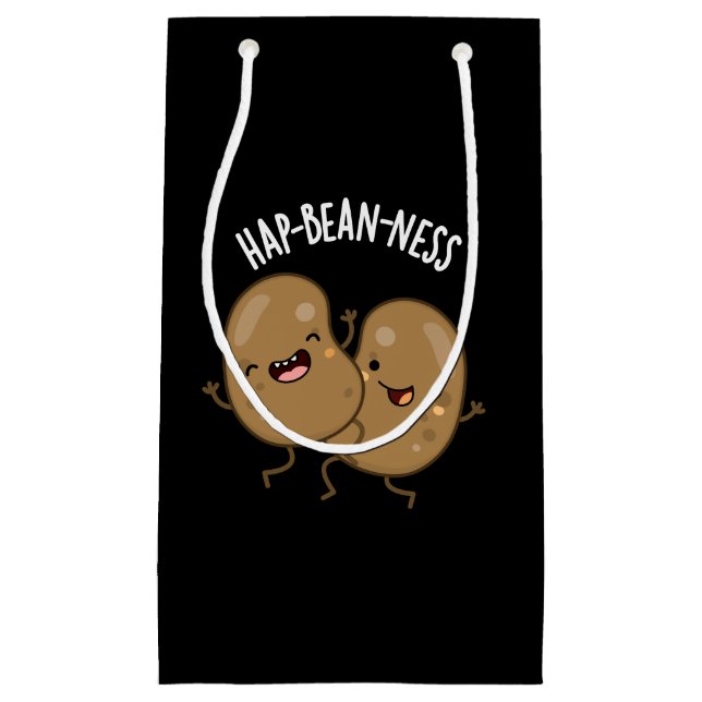 Petit Sac Cadeau Haricot-nausée amusant Bean Pun foncé BG (Devant)