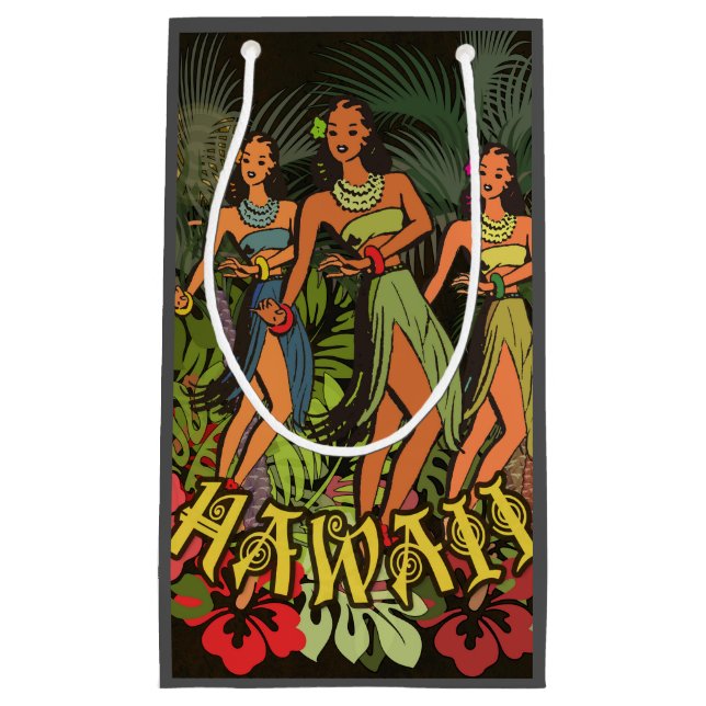 Petit Sac Cadeau Hawaii Aloha Palm Hula Art Design (Devant)