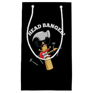 Petit Sac Cadeau Head Banger Funny Music Puns Dark BG