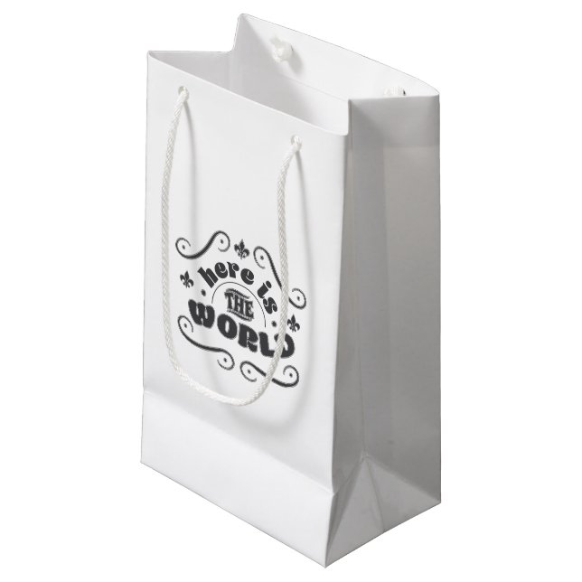 Petit Sac Cadeau Here is the world (Devant Angle)