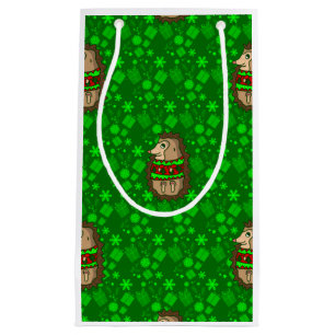 Petit Sac Cadeau hérisson de chandail de noël