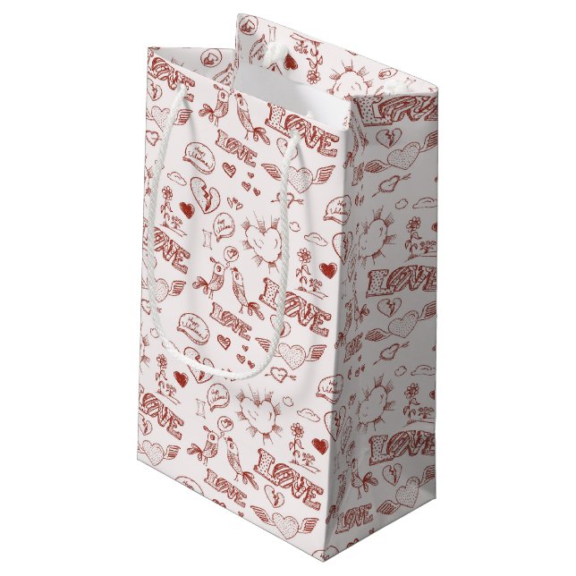 Petit Sac Cadeau Heureuse Sainte-Valentin (Dos Angle)