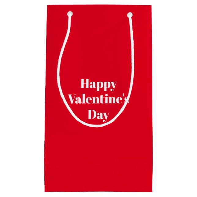 Petit Sac Cadeau Heureuse Sainte-Valentin, rouge blanc mignon (Devant)