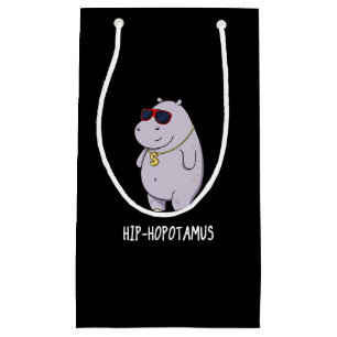 Petit Sac Cadeau Hip-Hopotamus Funny Hippo Pun Dark BG