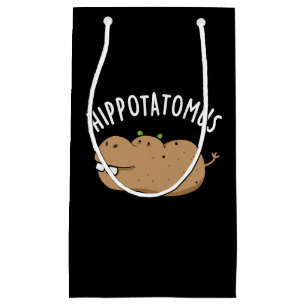 Petit Sac Cadeau Hip Potato-mus Funny Hippo Pun Dark BG