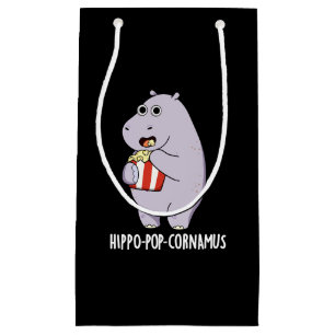 Petit Sac Cadeau Hippo-pop-cornamus Funny Hippo Pun Dark BG