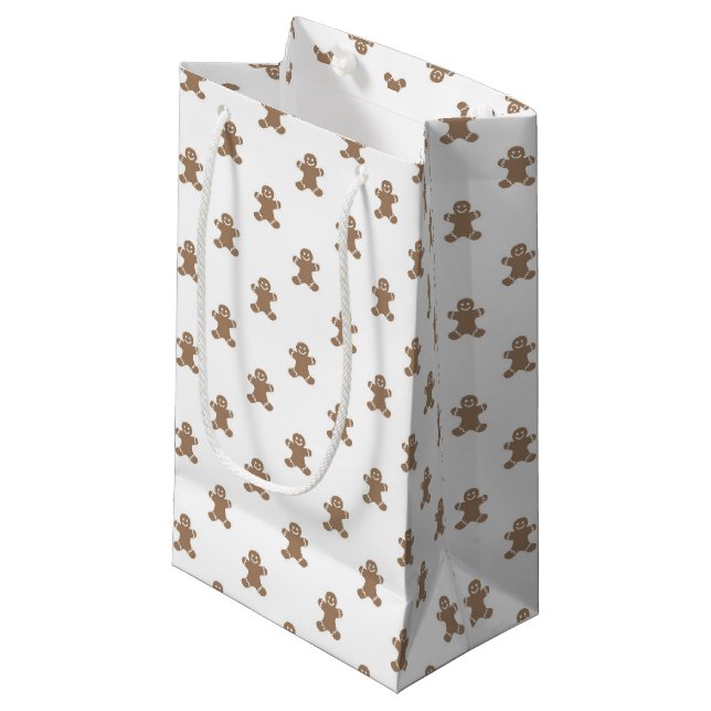 Petit Sac Cadeau Homme de pain d'épice (Devant Angle)