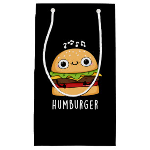 Petit Sac Cadeau Humburger Funny Humming Burger Pun Dark BG
