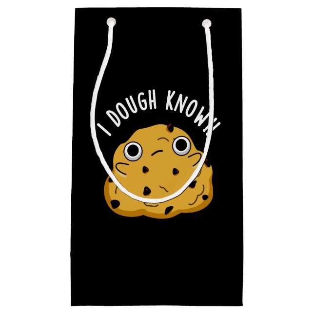 Petit Sac Cadeau I Dough Know Funny Baking Pun Dark BG (Devant)