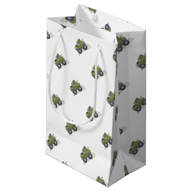 Petit Sac Cadeau Illustration de bande dessinée d'un éléphant (Devant Angle)